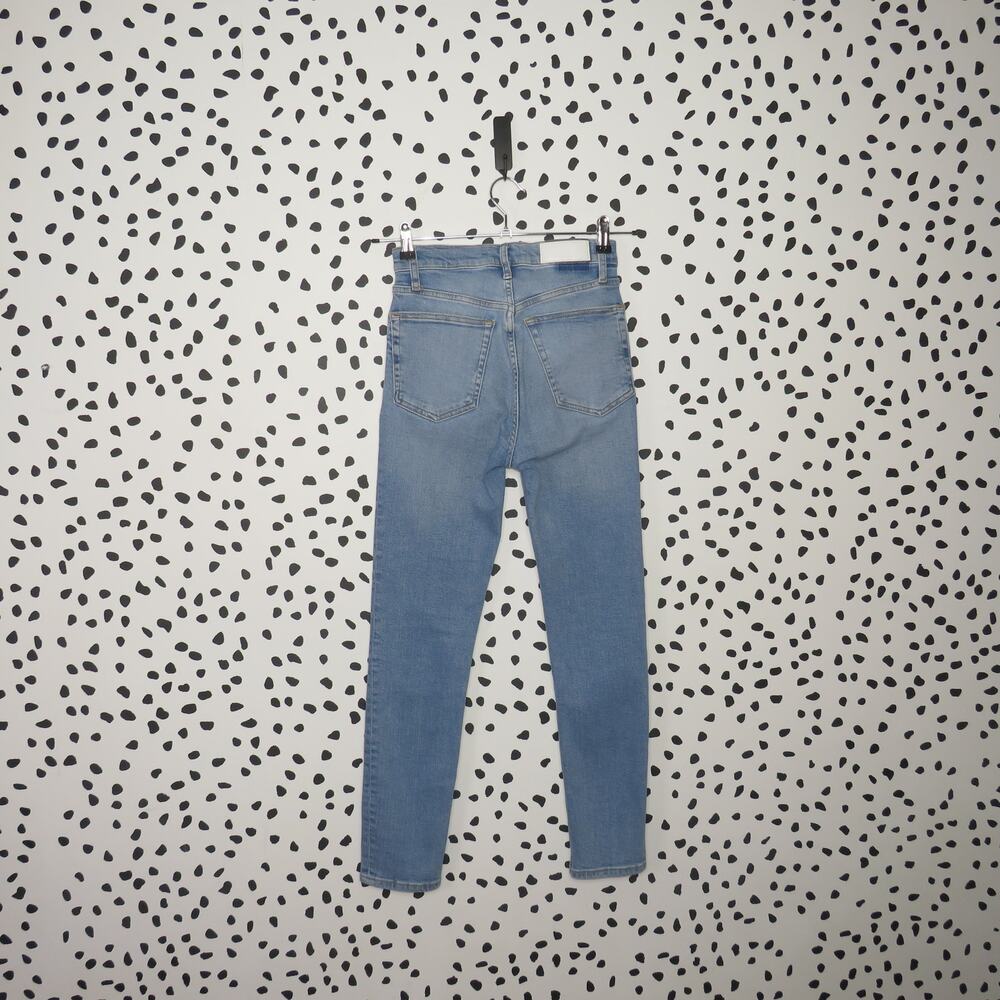 Re/Done Originals Light Wash Denim 90’s High Rise Skinny Ankle Crop Jeans - Picture 6 of 13
